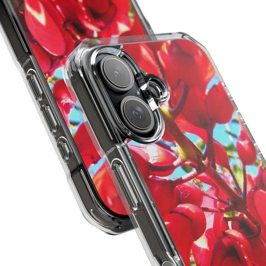 Red Cockspur Tree iPhone 16 Case | MagSafe Clear Magnetic Impact Cover
