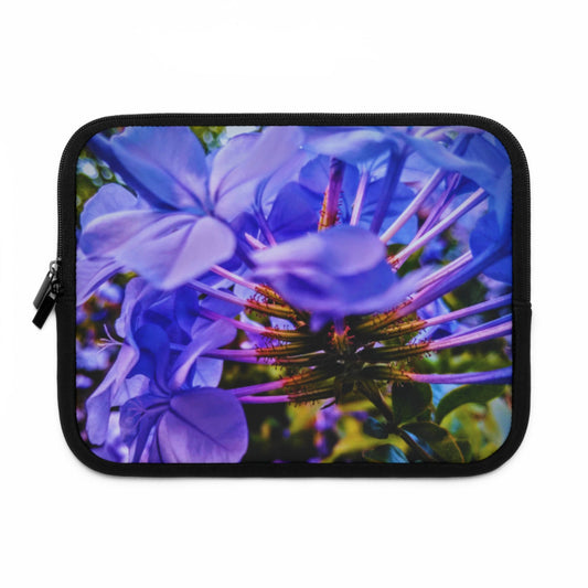 Blue Hydrangea Stem Laptop Sleeve — Vibrant Close-Up Floral Protective Case
