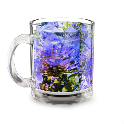 Blue Hydrangea Stem Glass Mug - 10oz Floral Coffee Cup