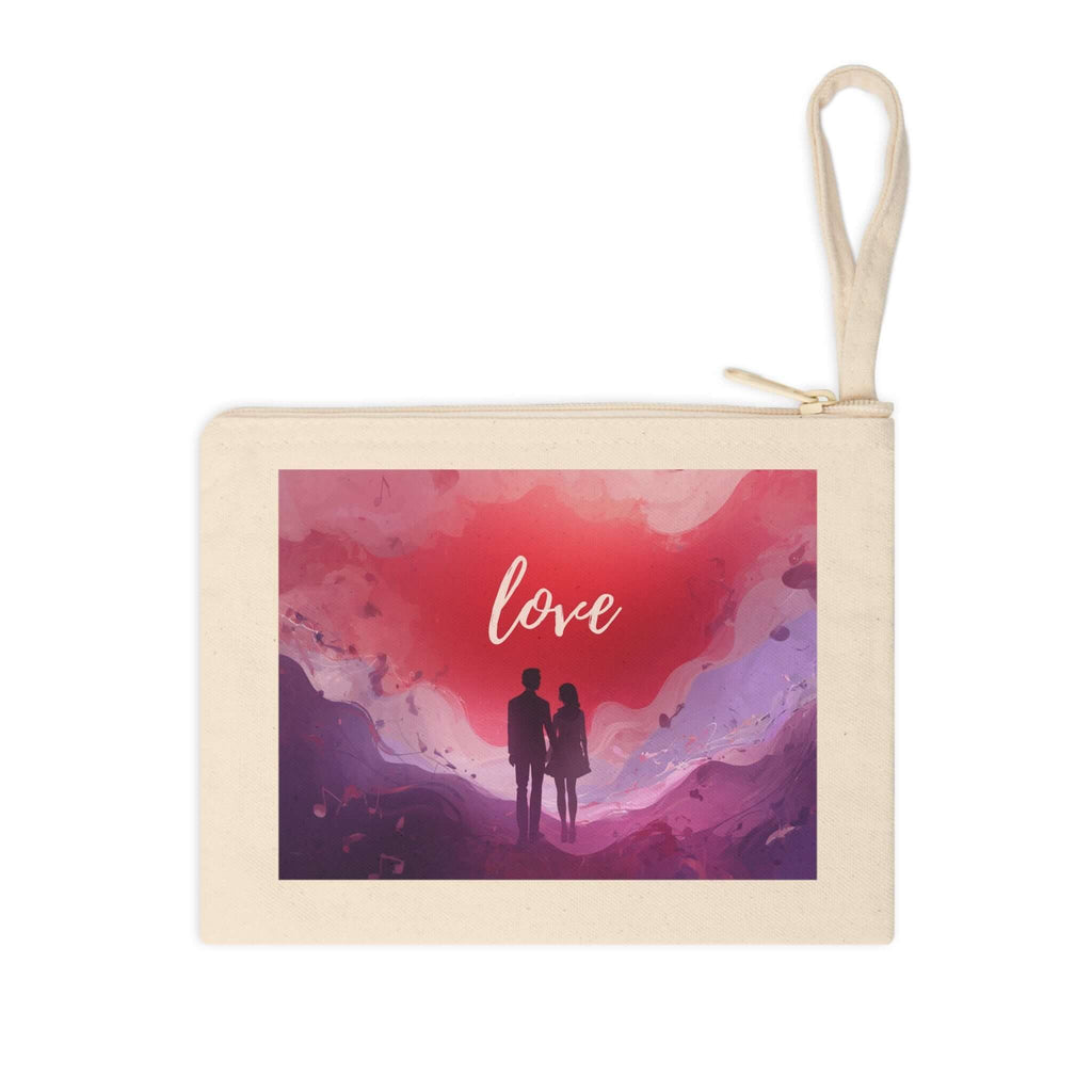 Couple Silhouette Love Canvas Zipper Pouch