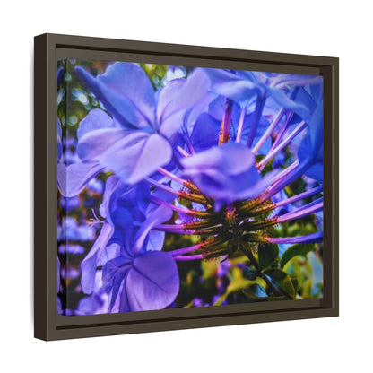 Blue Hydrangea Stem Matte Canvas Wall Art — Vibrant Close-Up Botanical Floral Print