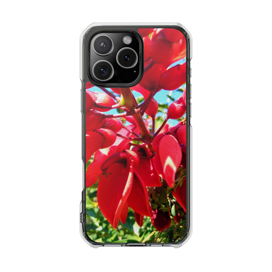 Red Cockspur Tree iPhone 16 Pro Max Case | MagSafe Clear Magnetic Impact Cover