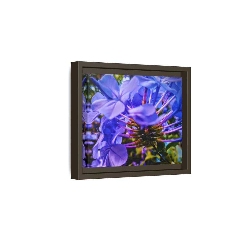 Blue Hydrangea Stem Matte Canvas Wall Art — Vibrant Close-Up Botanical Floral Print