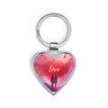 Couple Silhouette Love Heart Keychain Romantic Red Pink Heart Keyring