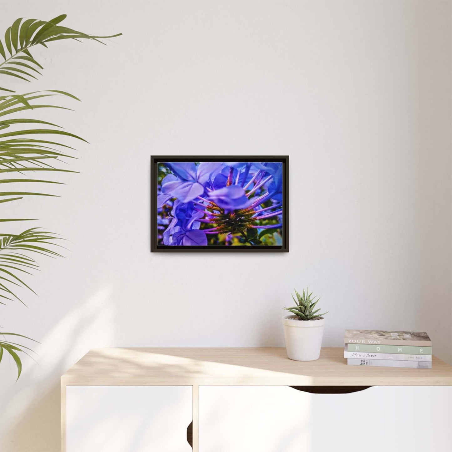 Blue Hydrangea Stem Canvas Wall Art