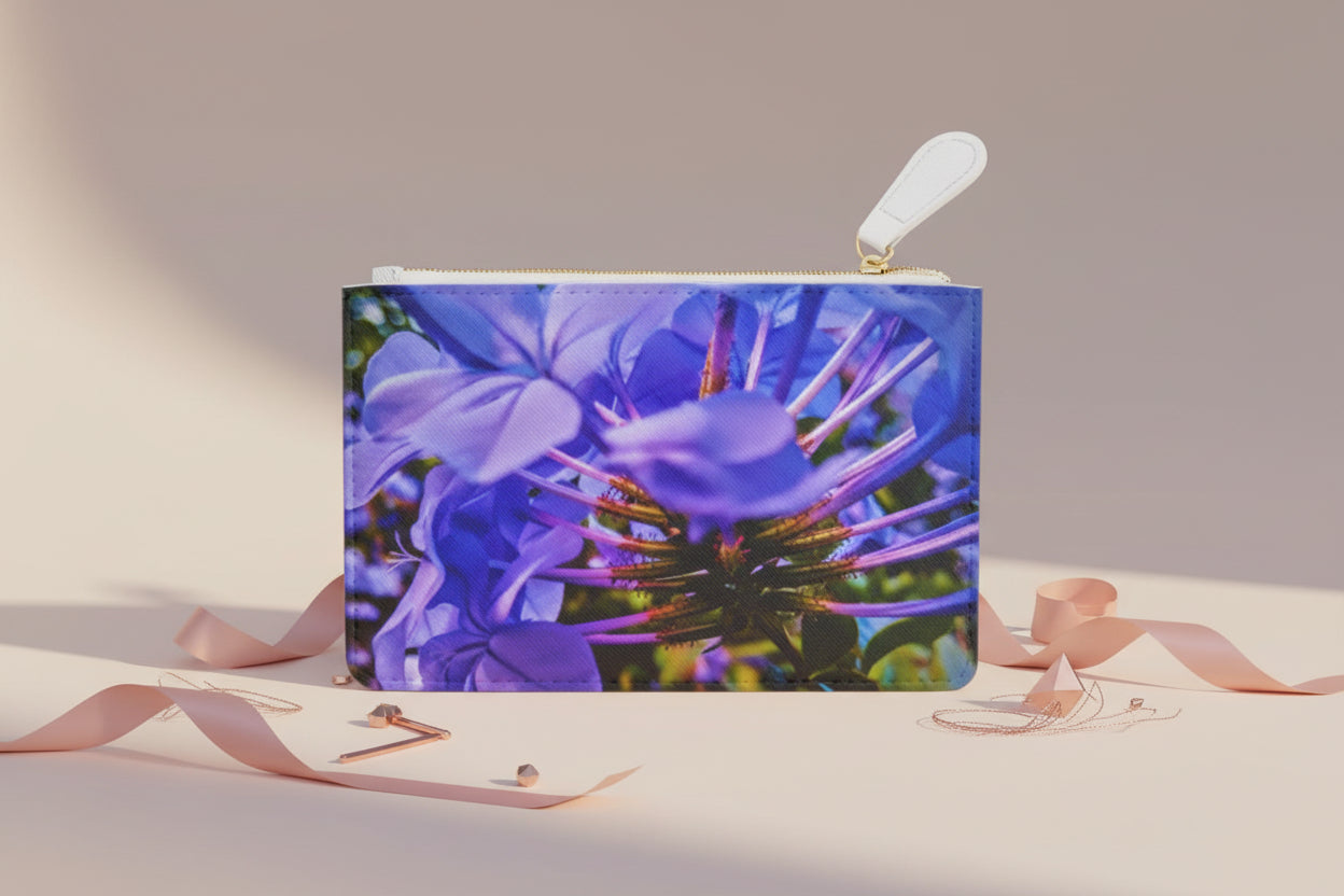 Blue Hydrangea Stem Mini Clutch Bag 