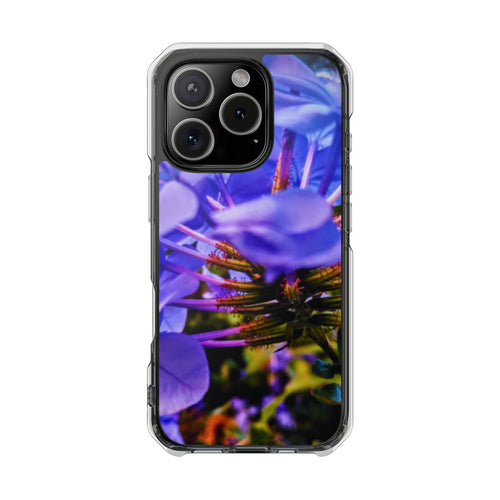 Blue Hydrangea Stem Clear Magnetic Phone Case