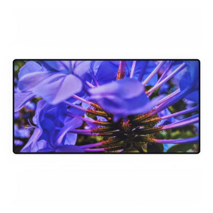 Blue hydrangea stem desk mat mouse pad – floral extended office pad
