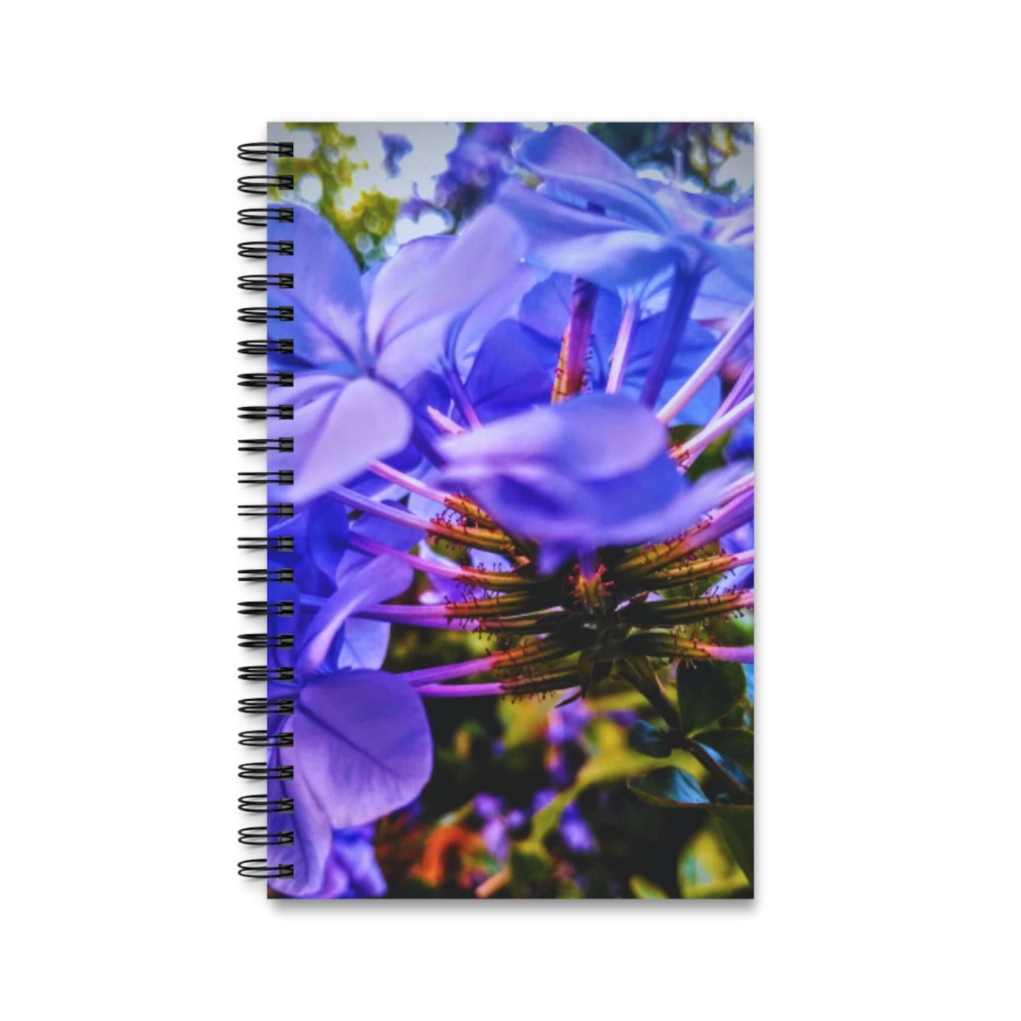 Blue Hydrangea Stem Spiral Journal