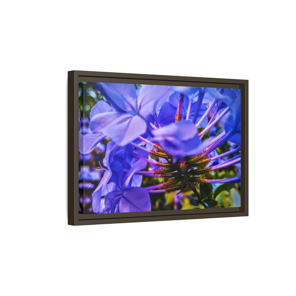Blue Hydrangea Stem Matte Canvas Wall Art — Vibrant Close-Up Botanical Floral Print
