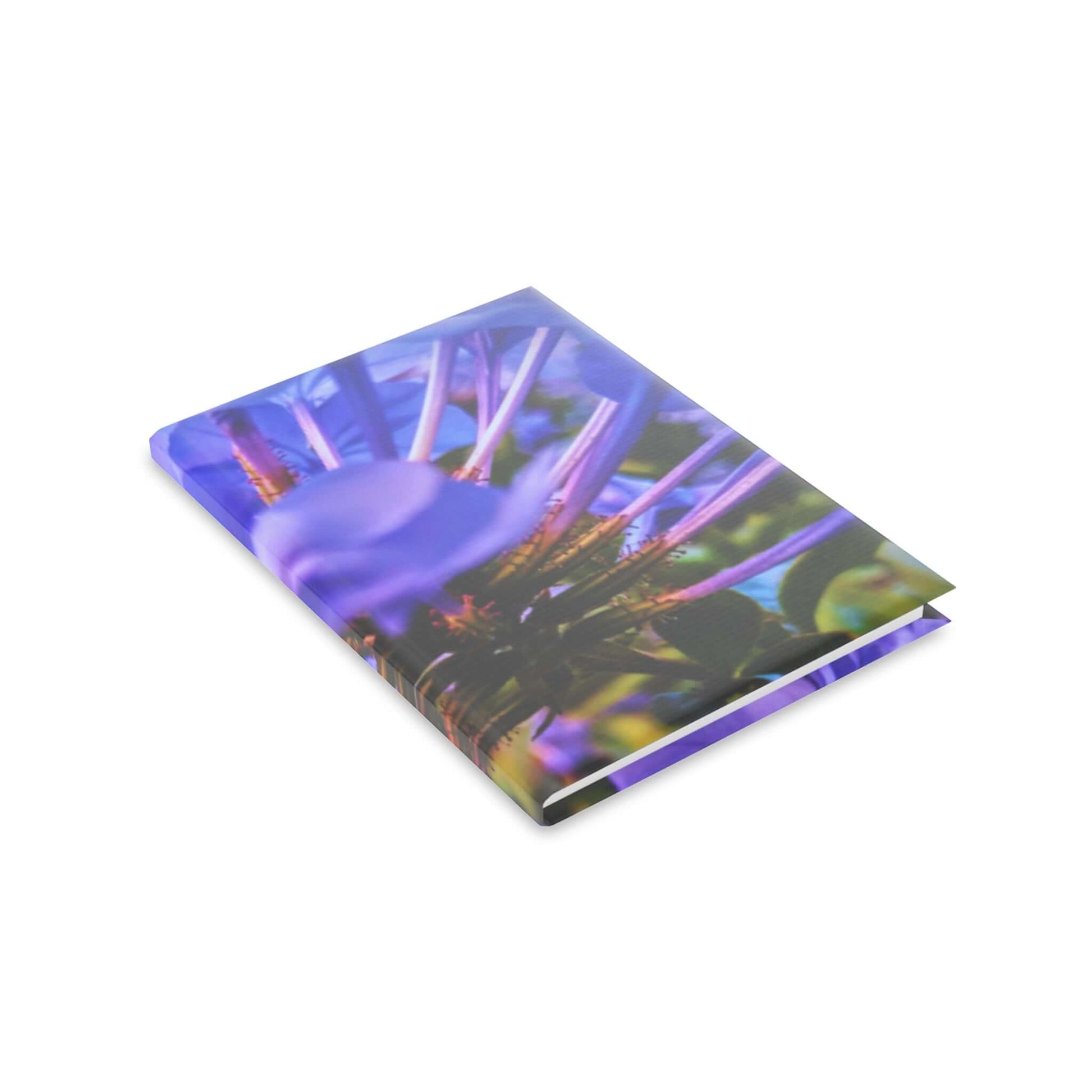 Blue Hydrangea Stem Puffy Hardcover Notebook