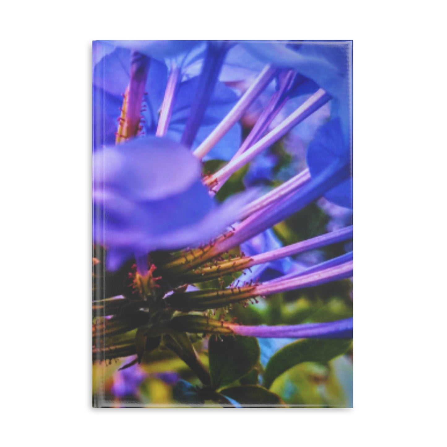 Blue Hydrangea Stem Puffy Hardcover Notebook