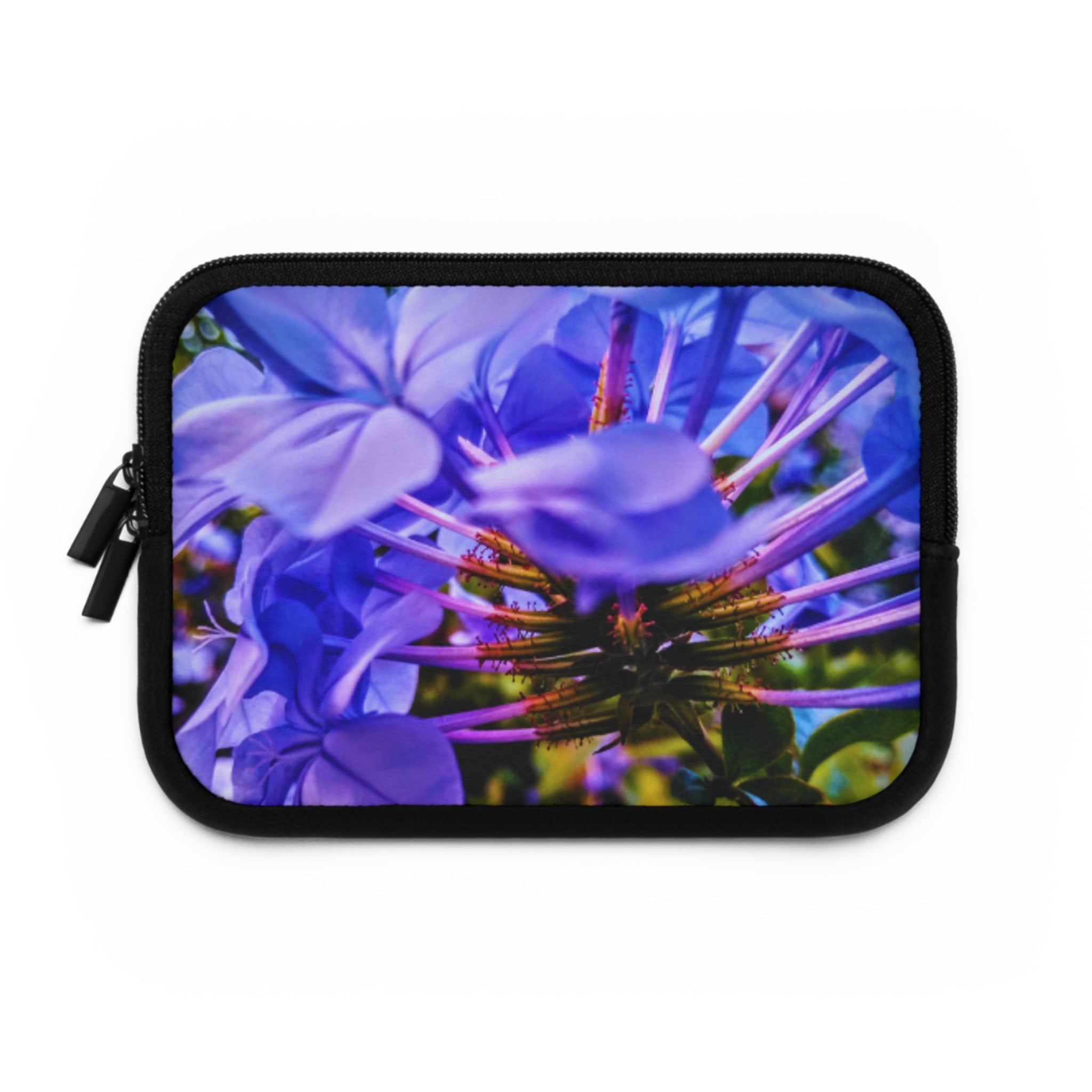 Blue Hydrangea Stem Laptop Sleeve — Vibrant Close-Up Floral Protective Case