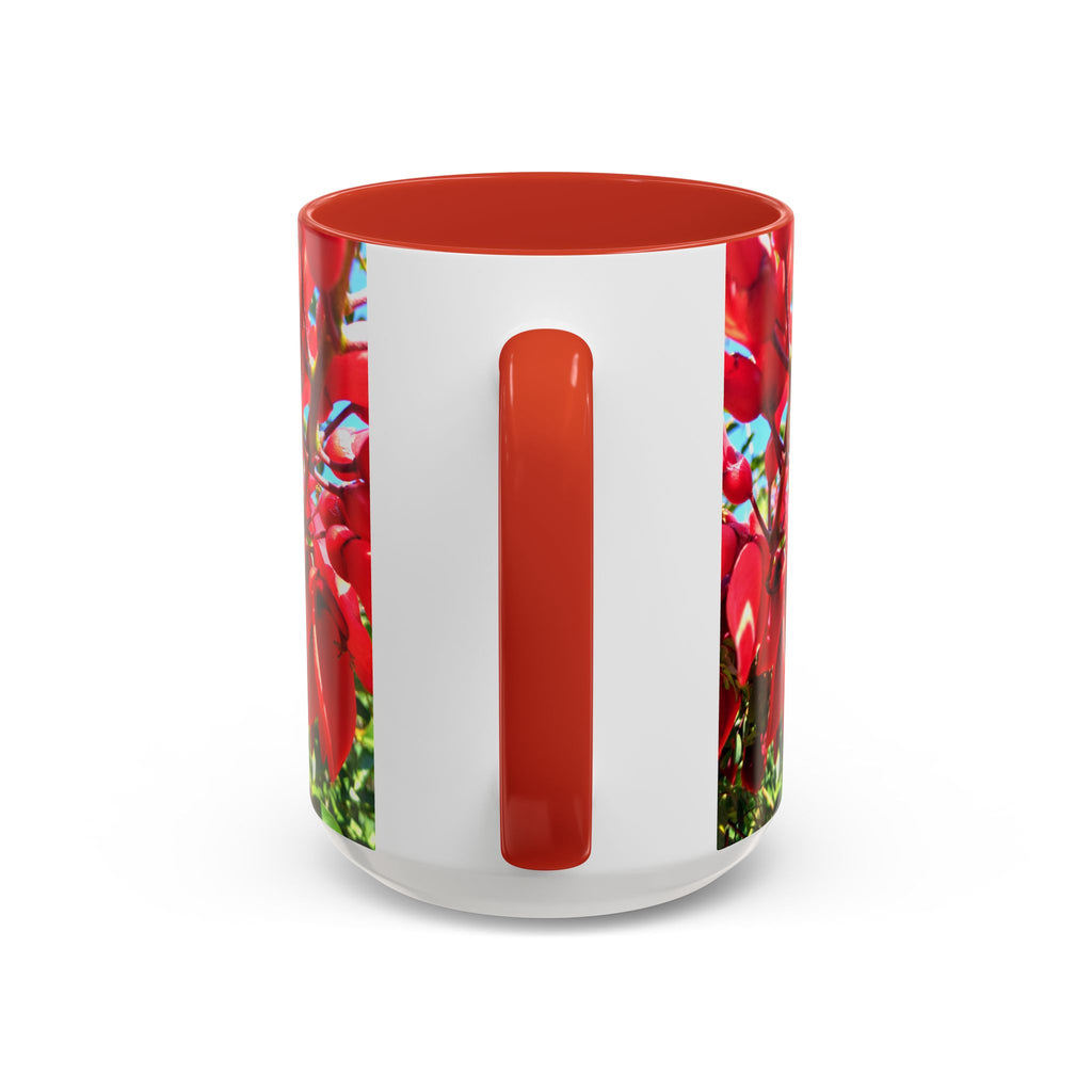 Red Cockspur Coral Tree Accent Coffee Mug – Vibrant Floral 11/15oz Gift