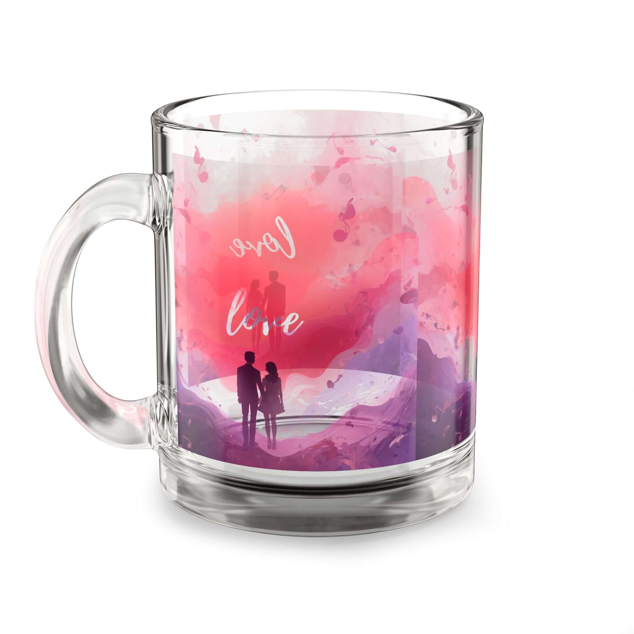 Couple Silhouette Love Glass Mug 10oz 