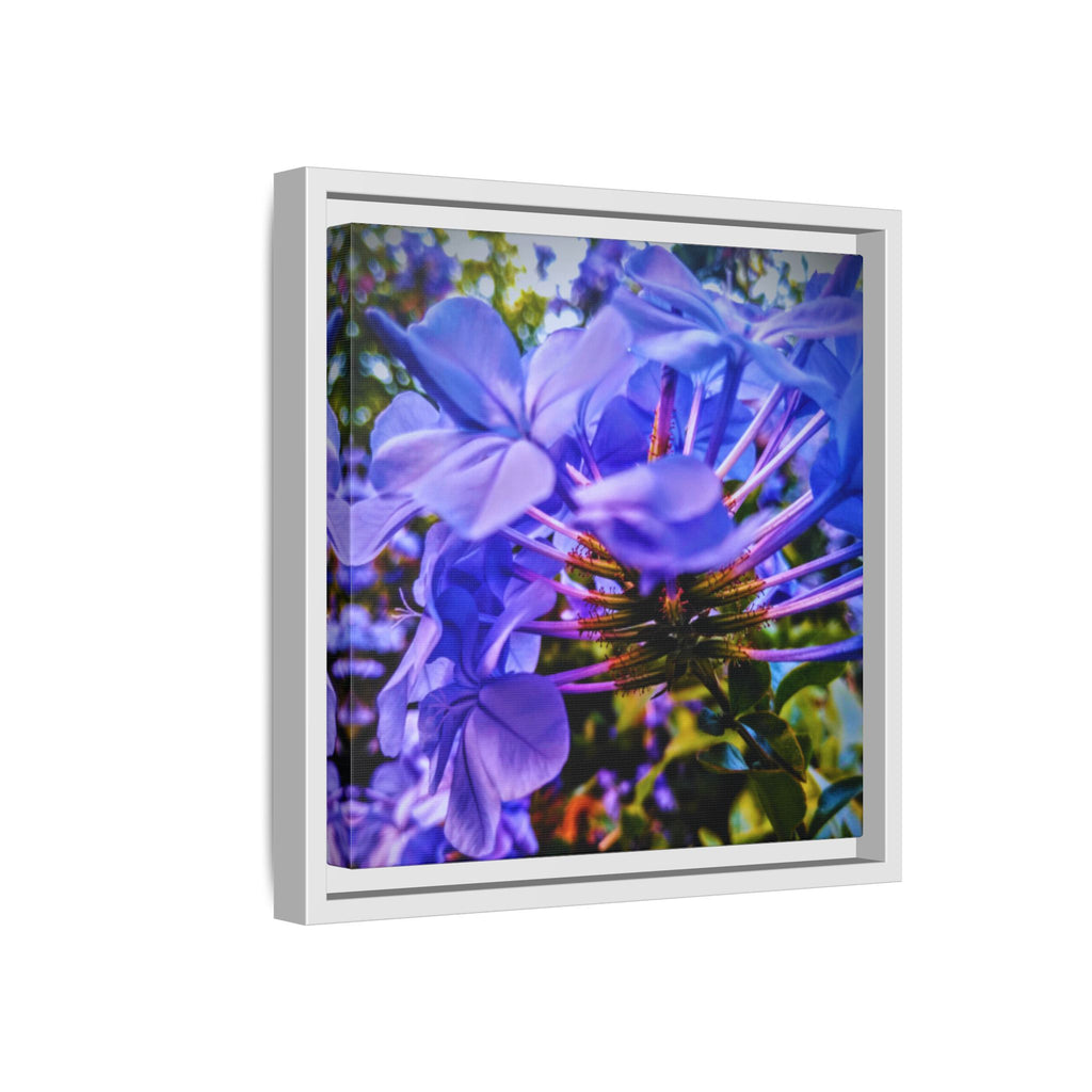 Blue Hydrangea Stem Matte Canvas Wall Art — Vibrant Close-Up Botanical Floral Print