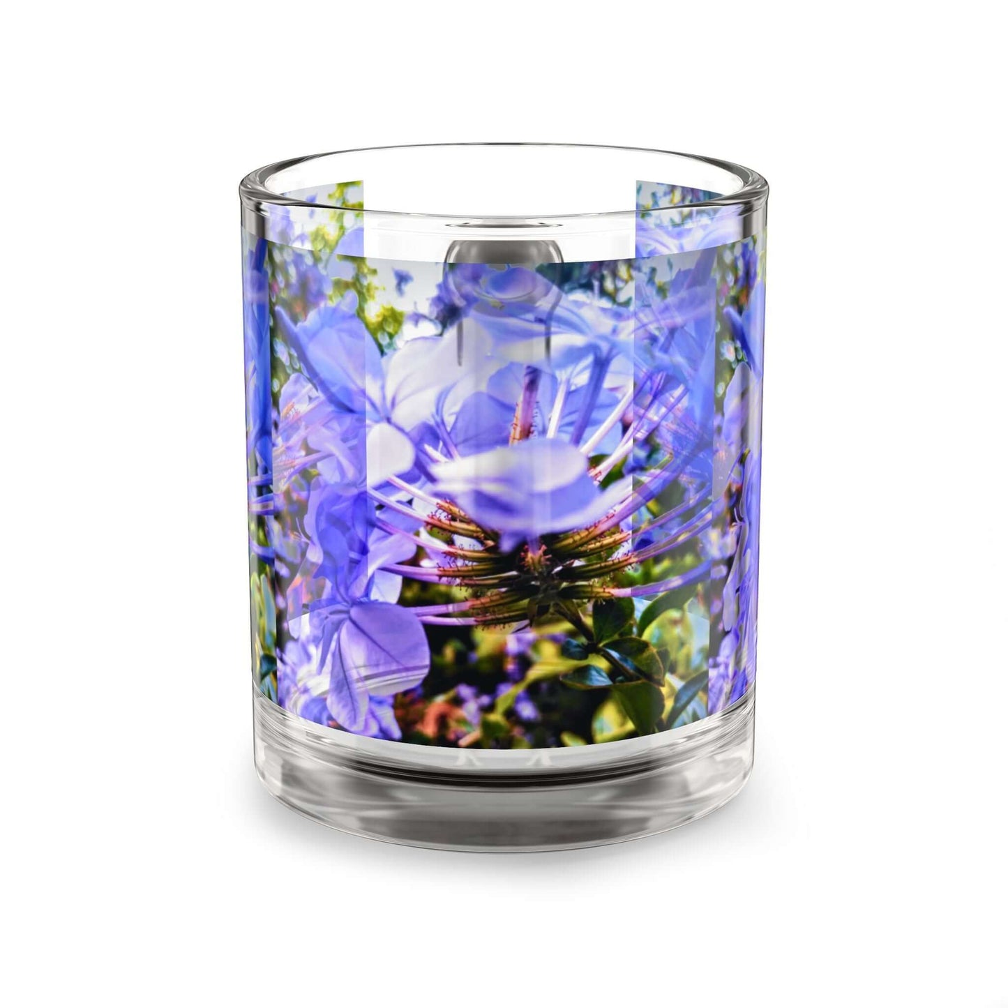 Blue Hydrangea Stem Glass Mug - 10oz Floral Coffee Cup