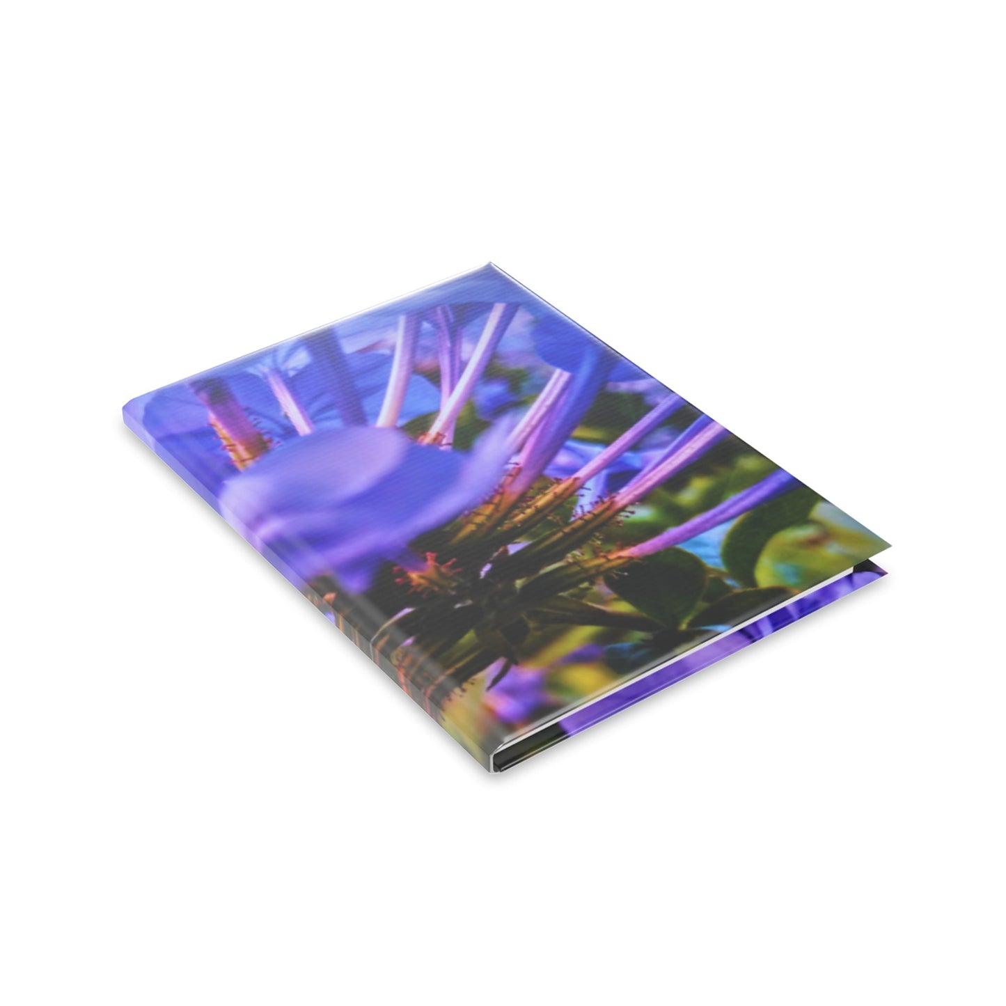 Blue Hydrangea Stem Puffy Hardcover Notebook