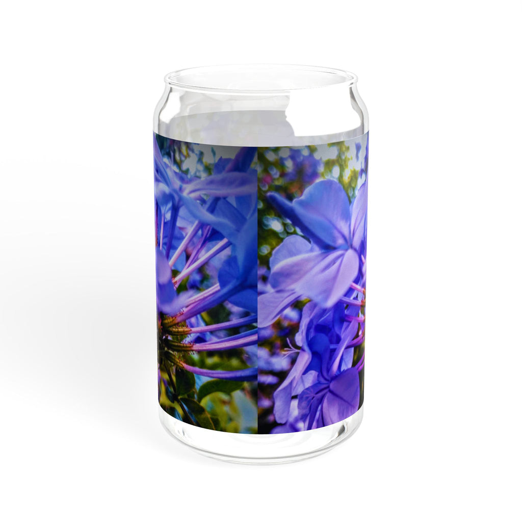 Blue Hydrangea Stem  Sipper Glass — 16oz Portable Tumbler with Straw