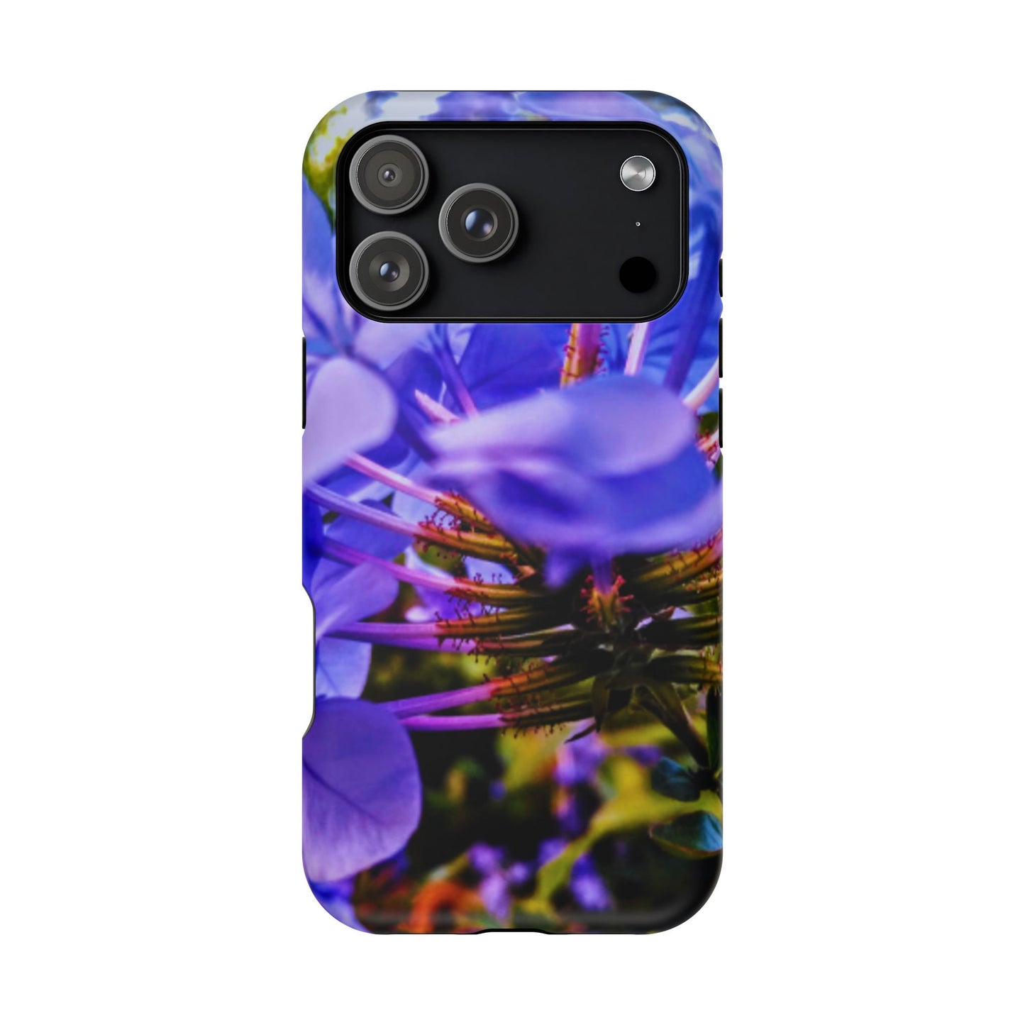 Blue Hydrangea Stem Magnetic Impact-Resistant iPhone 17 Pro Max Case