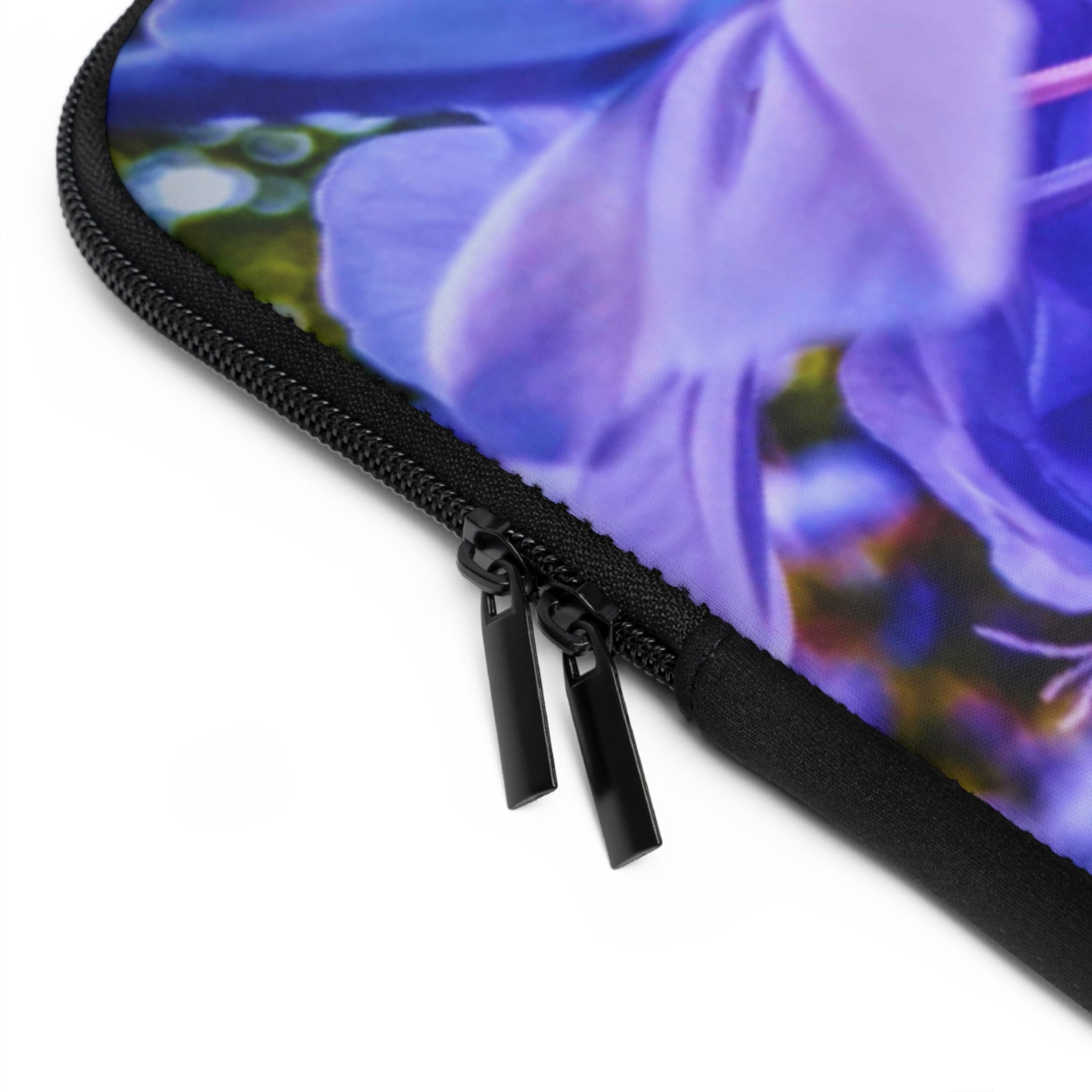 Blue Hydrangea Stem Laptop Sleeve — Vibrant Close-Up Floral Protective Case