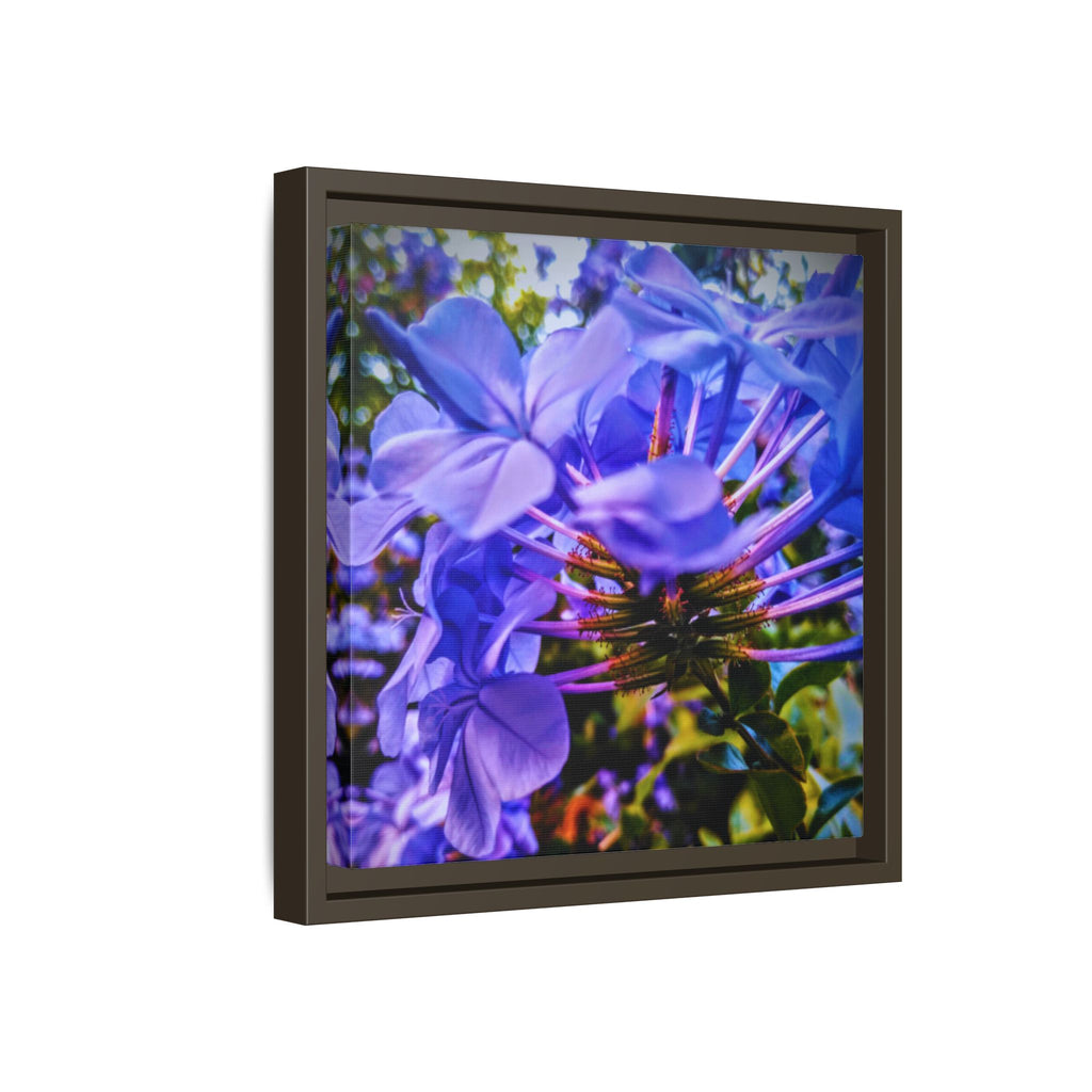 Blue Hydrangea Stem Matte Canvas Wall Art — Vibrant Close-Up Botanical Floral Print