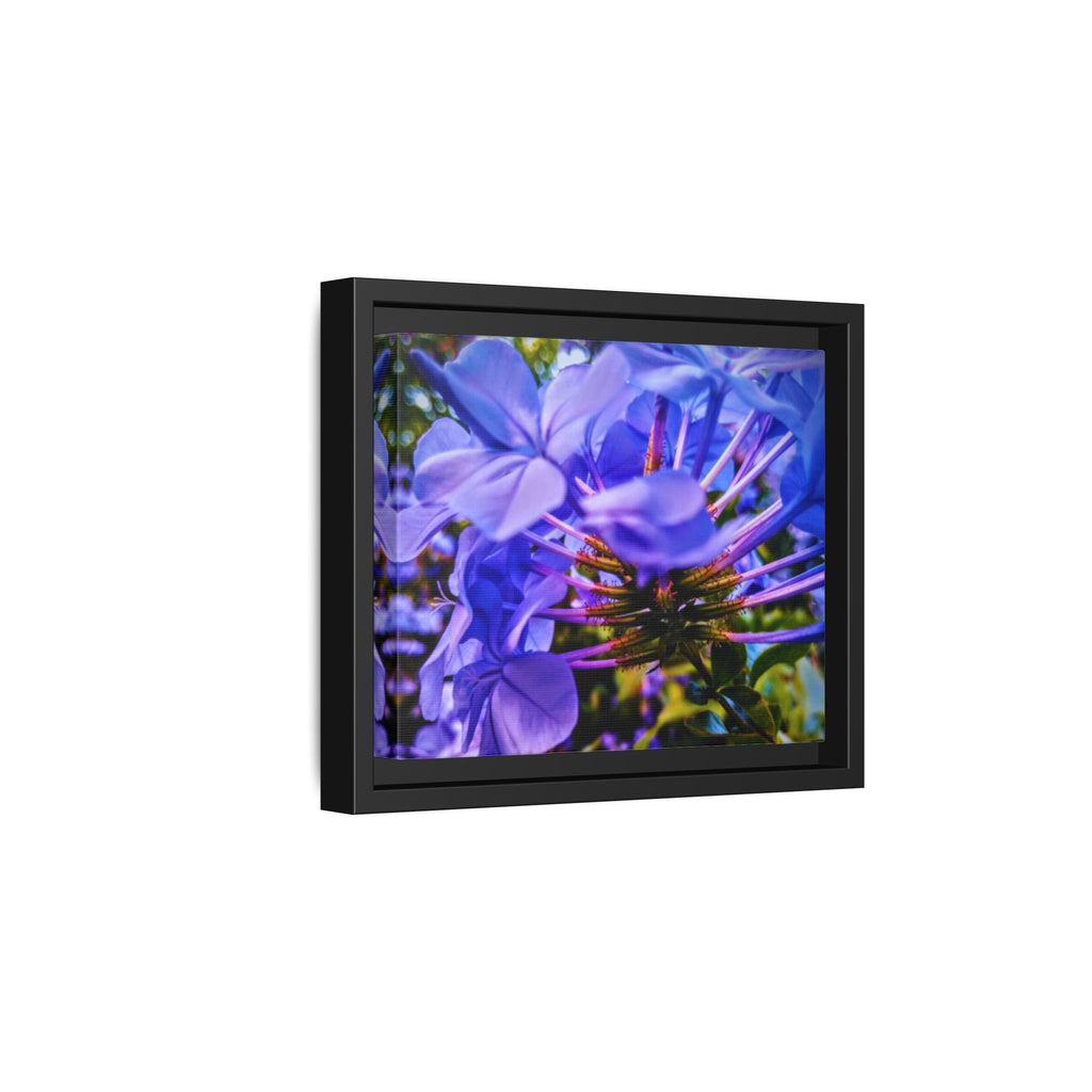 Blue Hydrangea Stem Matte Canvas Wall Art — Vibrant Close-Up Botanical Floral Print