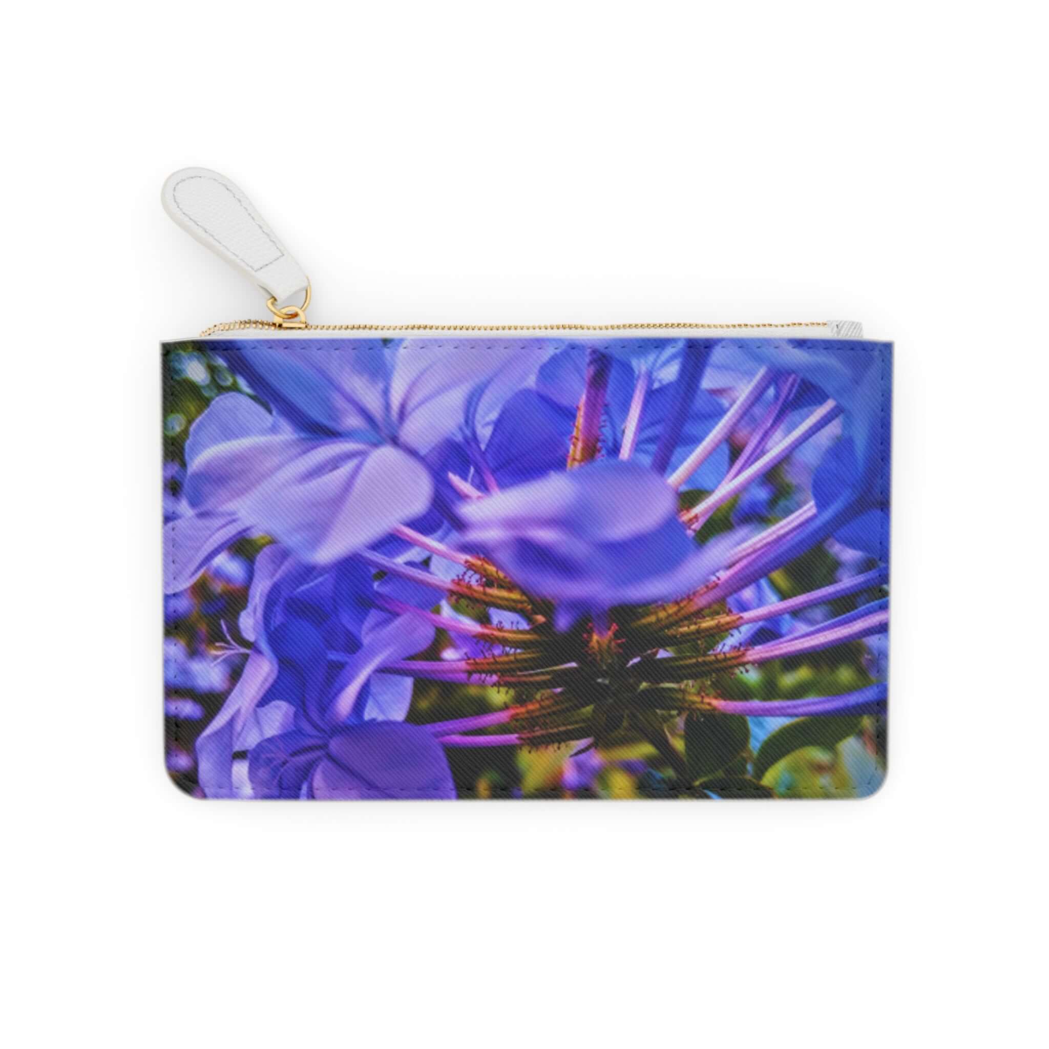 Blue Hydrangea Stem Mini Clutch Bag 