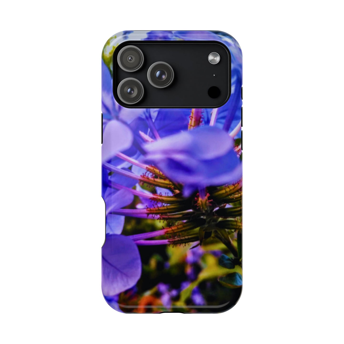 Blue Hydrangea Stem Magnetic Impact-Resistant iPhone 17 Pro Max Case