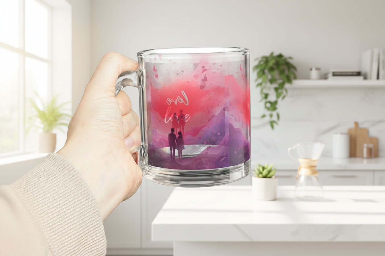 Couple Silhouette Love Glass Mug 10oz 