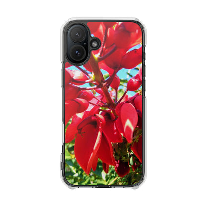Red Cockspur Tree iPhone 16 Plus Case | MagSafe Clear Magnetic Impact Cover