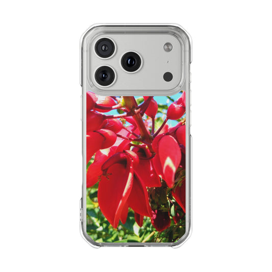 Red Cockspur Tree iPhone 17 Pro Case | MagSafe Clear Magnetic Impact Cover