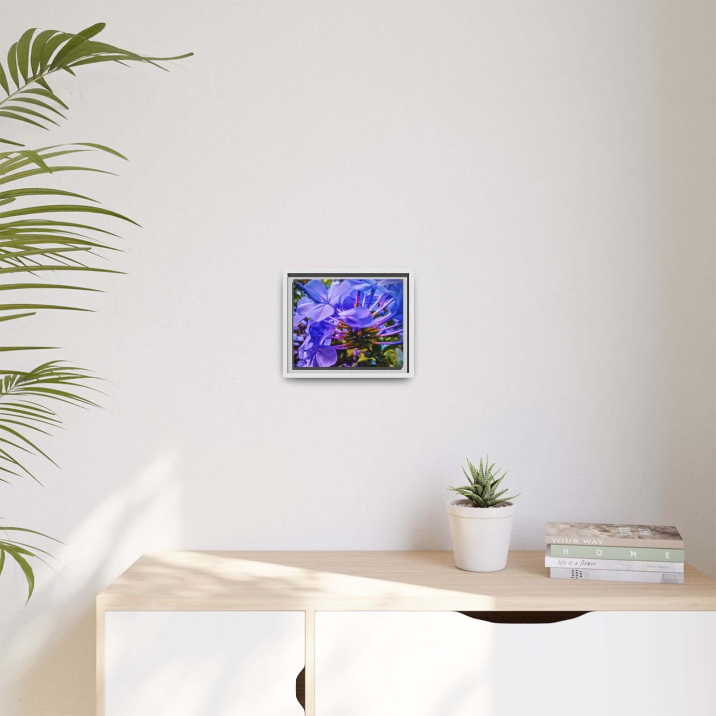 Blue Hydrangea Stem Canvas Wall Art