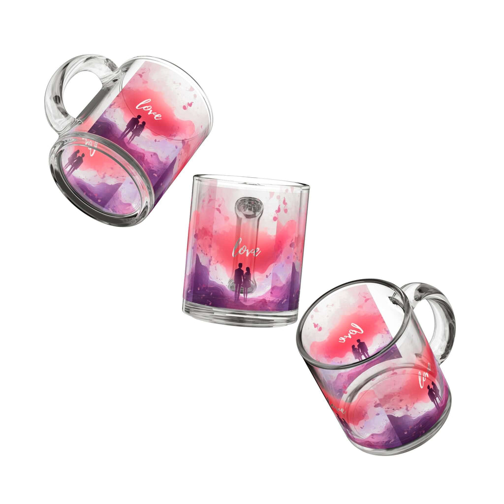 Couple Silhouette Love Glass Mug 10oz 