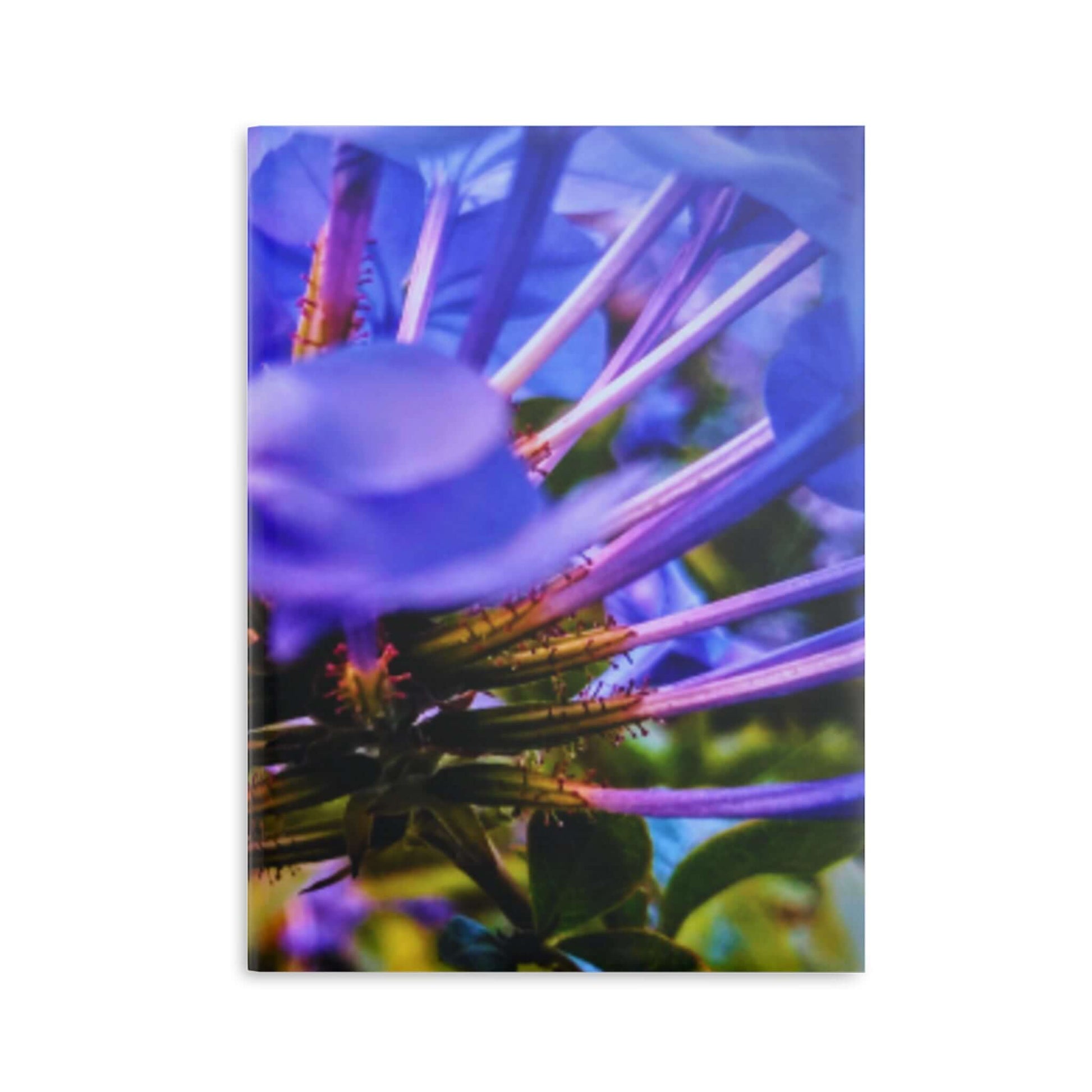 Blue Hydrangea Stem Puffy Hardcover Notebook