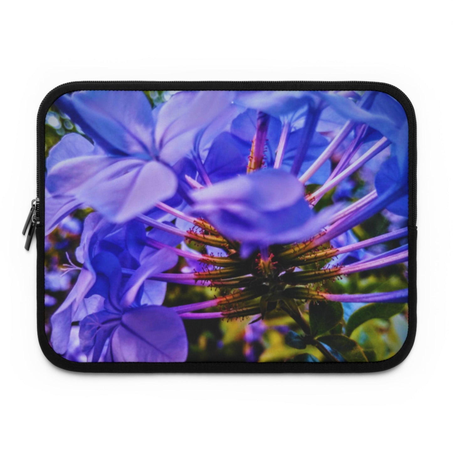 Blue Hydrangea Stem Laptop Sleeve — Vibrant Close-Up Floral Protective Case