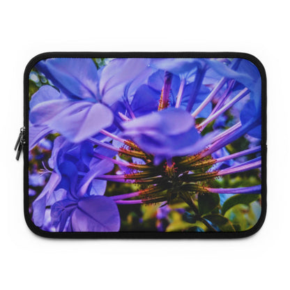 Blue Hydrangea Stem Laptop Sleeve — Vibrant Close-Up Floral Protective Case