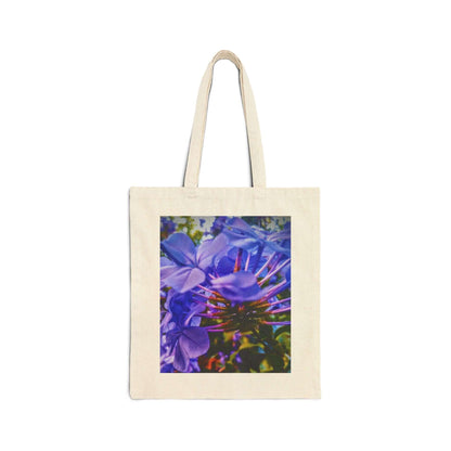 Blue Hydrangea Stem Cotton Canvas Tote Bag