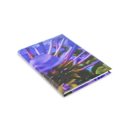 Blue Hydrangea Stem Puffy Hardcover Notebook