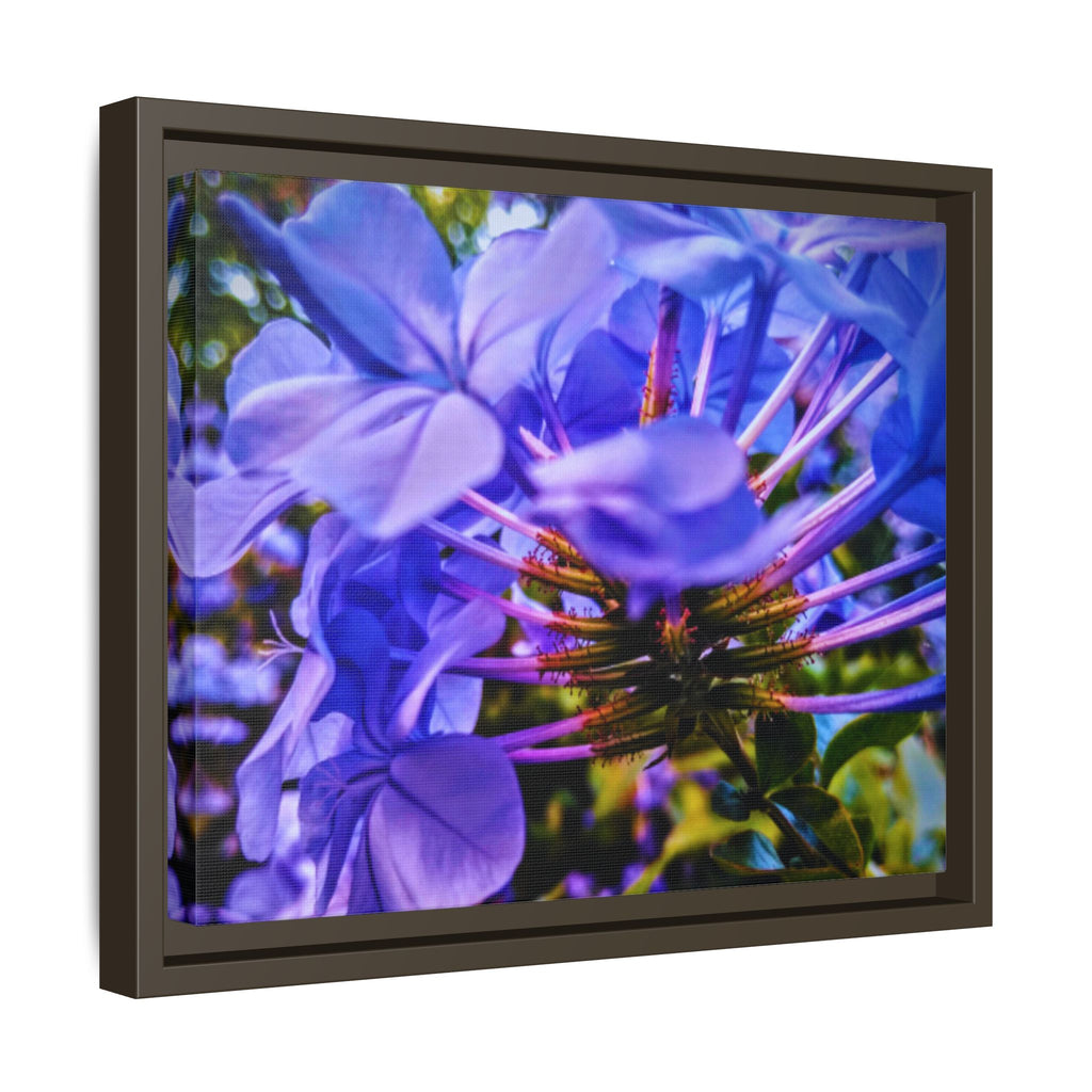 Blue Hydrangea Stem Matte Canvas Wall Art — Vibrant Close-Up Botanical Floral Print