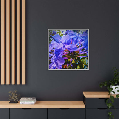 Blue Hydrangea Stem Canvas Wall Art