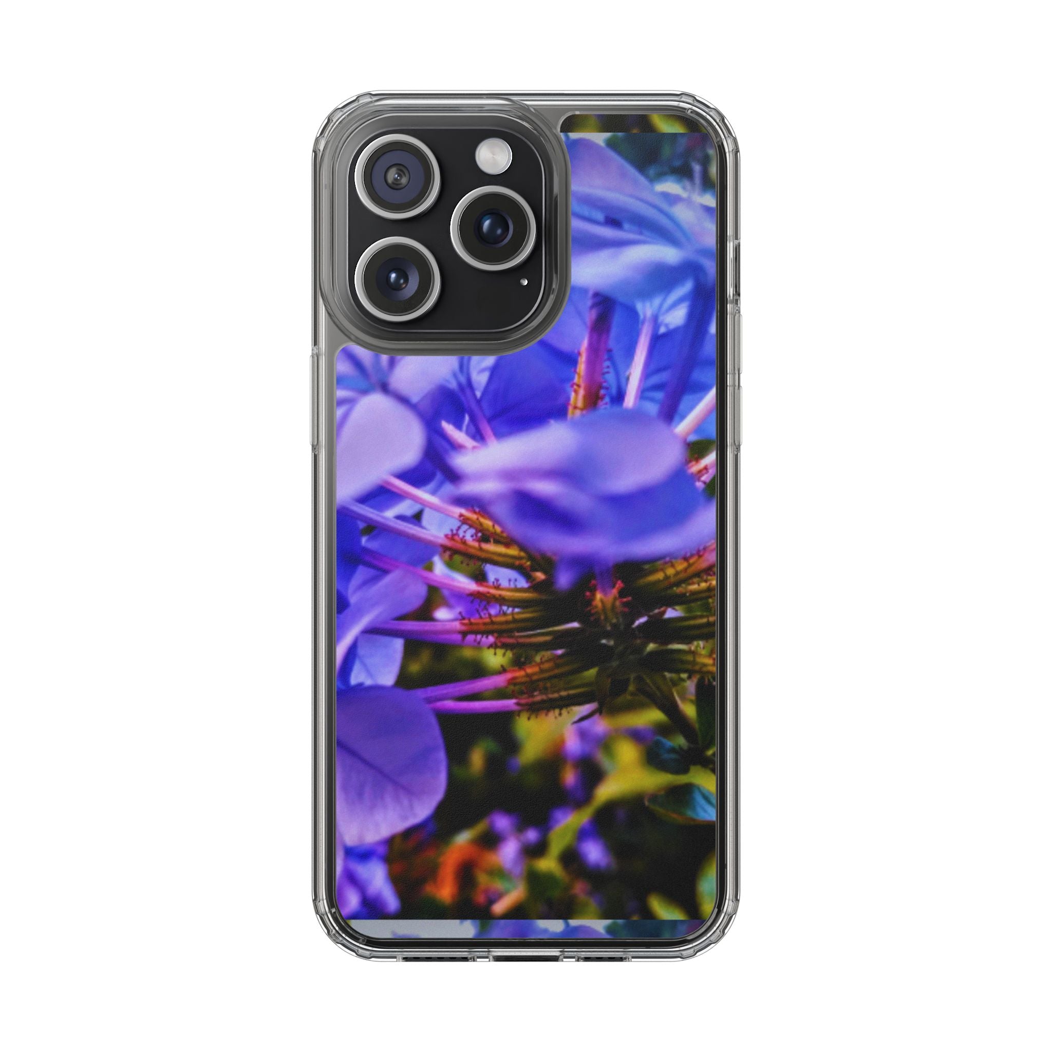 Blue Hydrangea Stem Clear Phone Case