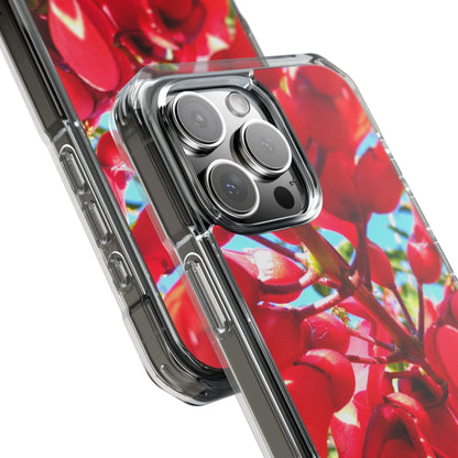 Red Cockspur Tree iPhone 16 Pro Max Case | MagSafe Clear Magnetic Impact Cover