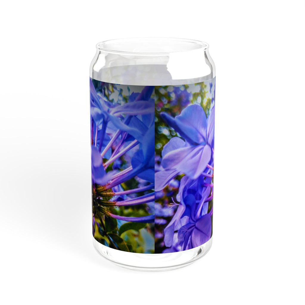 Blue Hydrangea Stem  Sipper Glass — 16oz Portable Tumbler with Straw