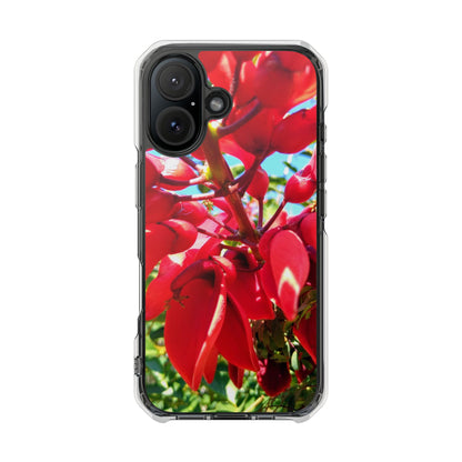 Red Cockspur Tree iPhone 16 Case | MagSafe Clear Magnetic Impact Cover