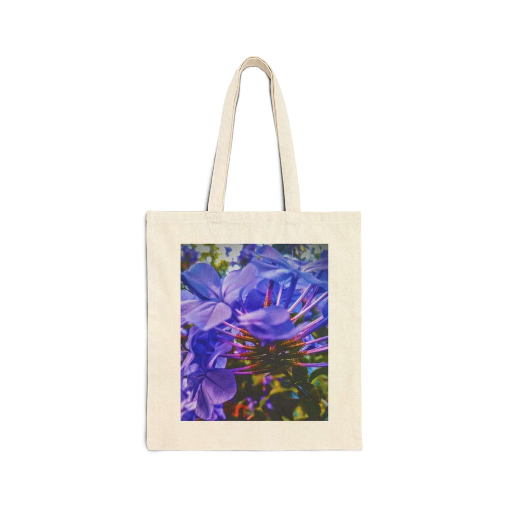 Blue Hydrangea Stem Cotton Canvas Tote Bag