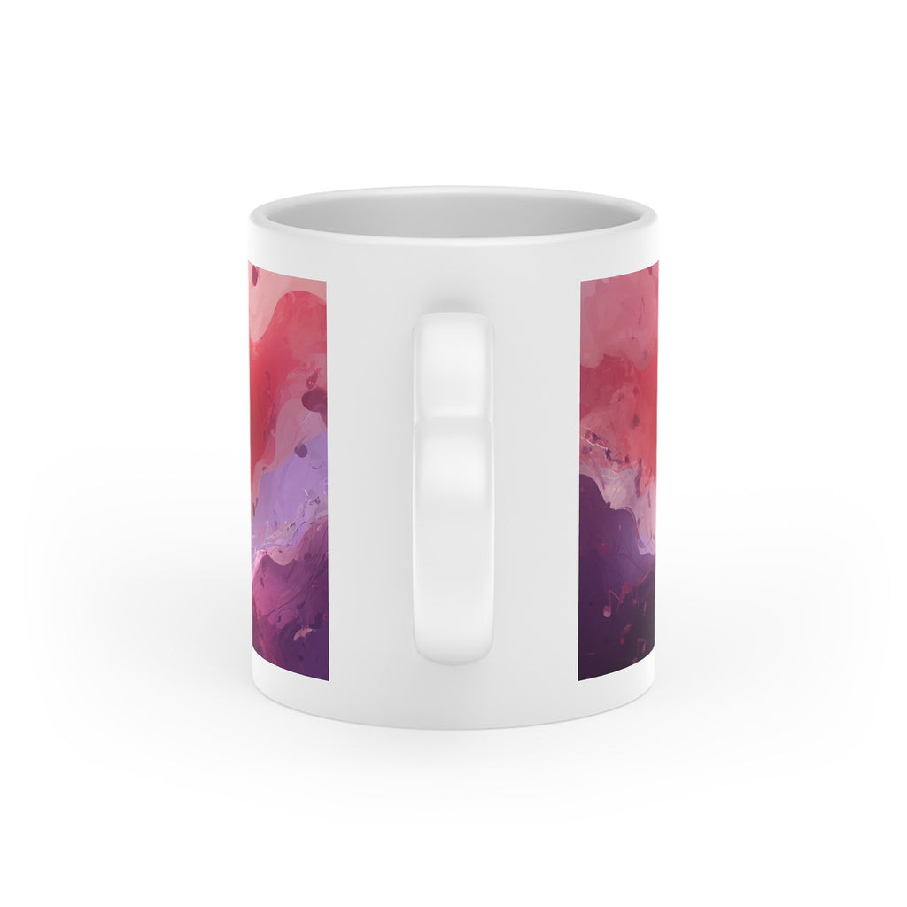 Love Silhouette Heart-Shaped Mug | Romantic Abstract Watercolor