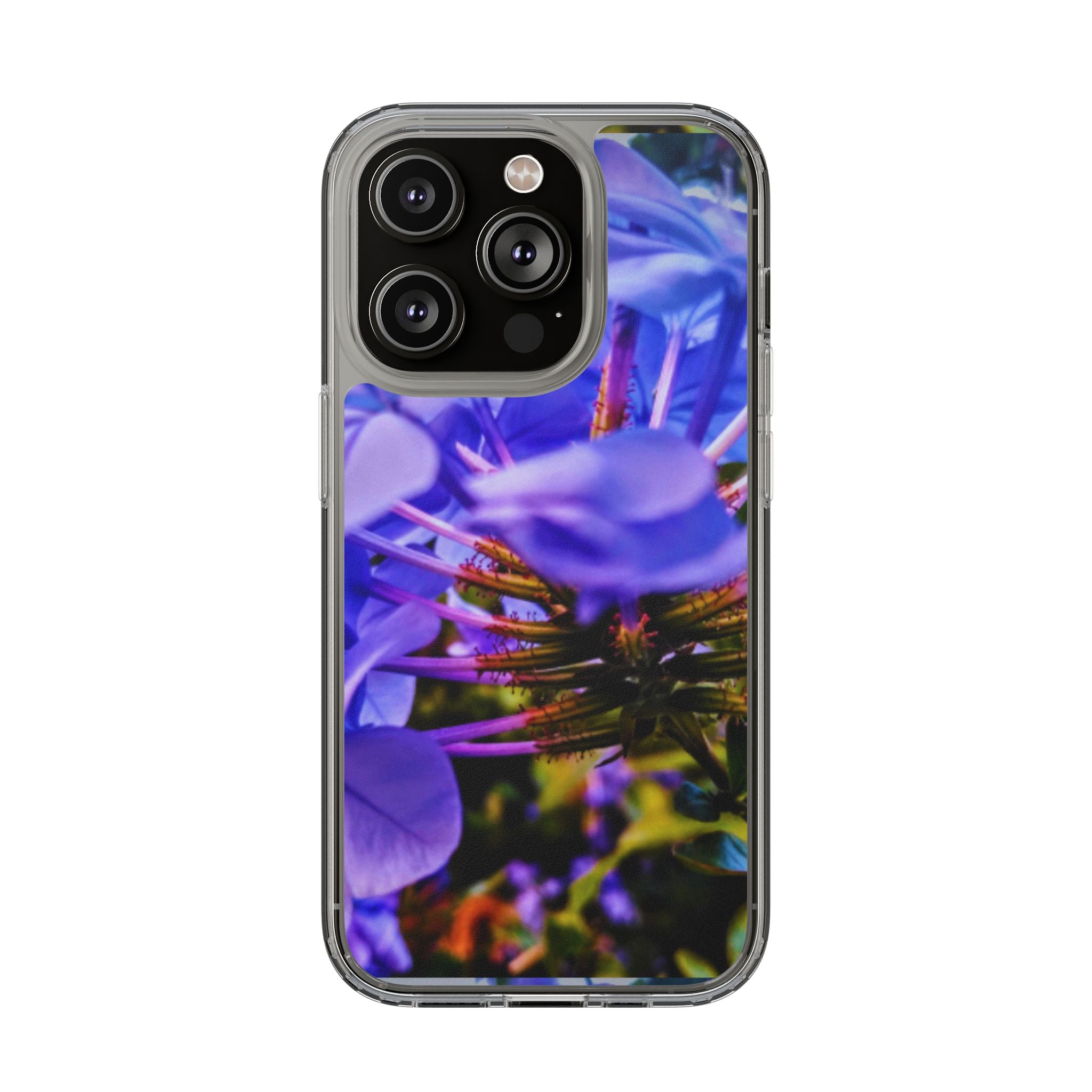 Blue Hydrangea Stem Clear Phone Case