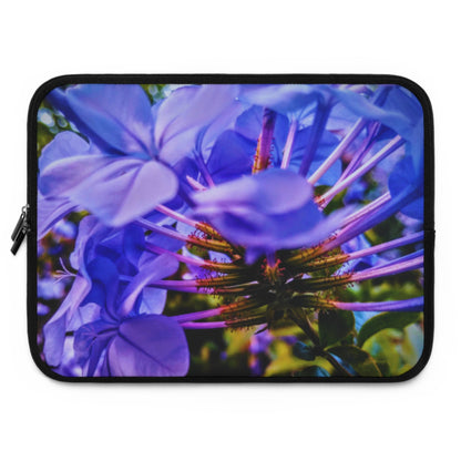 Blue Hydrangea Stem Laptop Sleeve — Vibrant Close-Up Floral Protective Case
