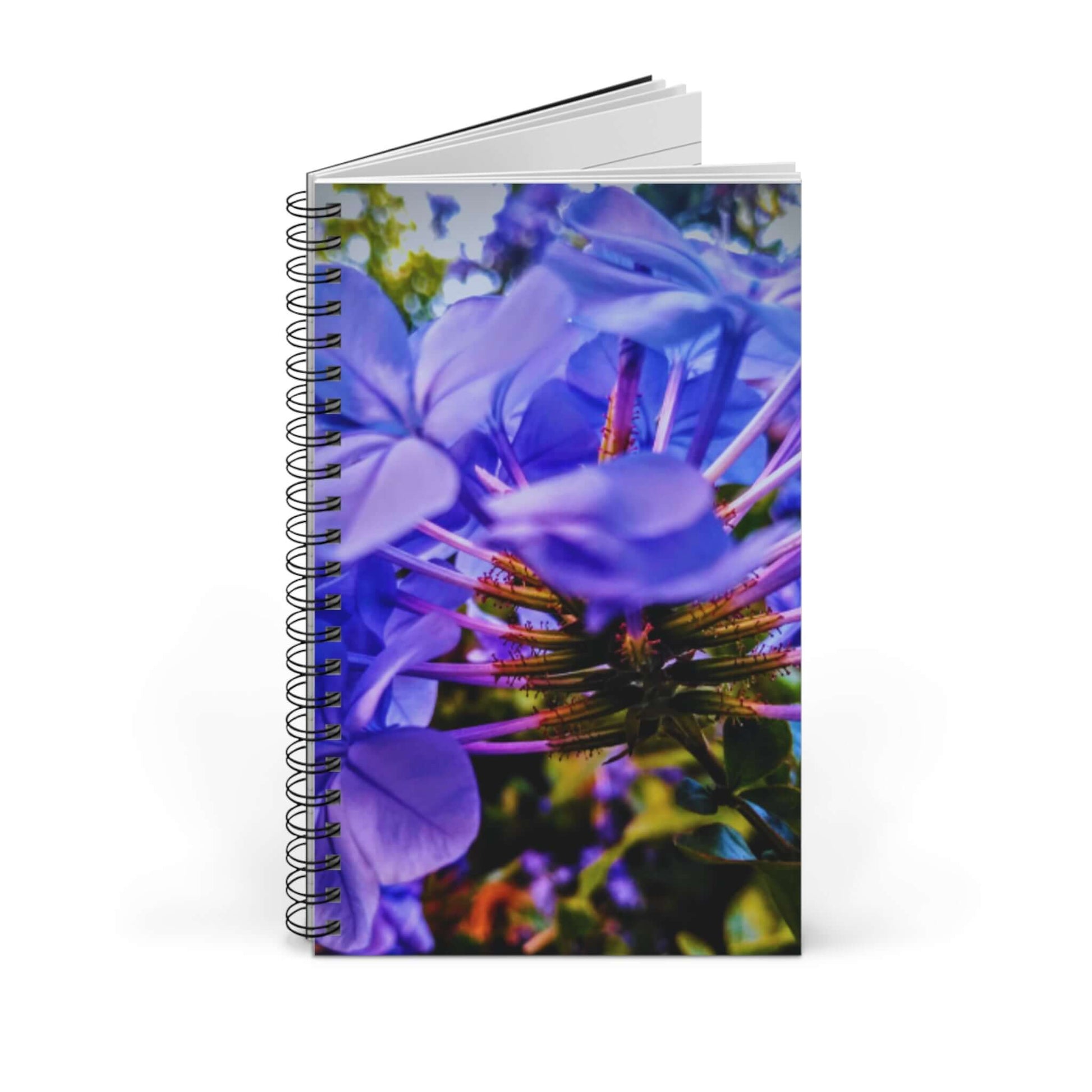 Blue Hydrangea Stem Spiral Journal